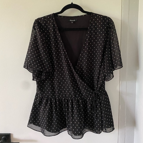 Madewell Flutter Sleeve Wrap Top - Picture 5 of 6
